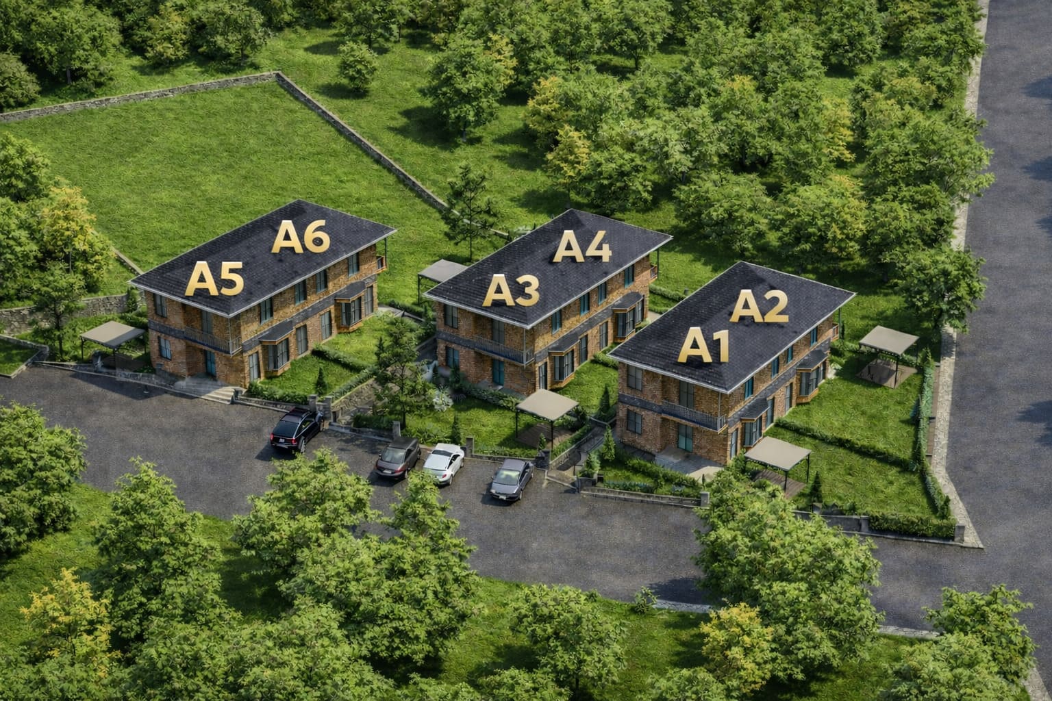 Pamuk Evler Tepeden Görünüm